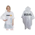 White logo printed PE rain ponchos