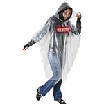 Free size clear rain ponchos with logo