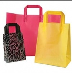 Color PE flat tape handle carrier bags